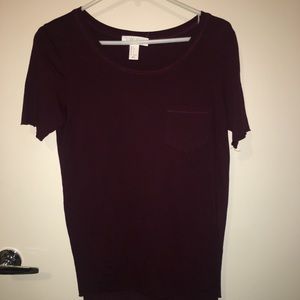 Burgundy tunic dress with side slits